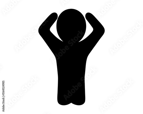 Silhouette of person with hands on head in a state of distress