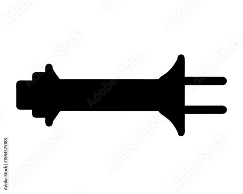 Silhouette of a bicycle hub component on a white background with detail