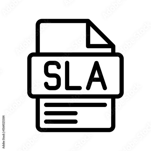 SLA Outline Icon. Service Level Agreement SLA icon in line style for client contracts, support levels, and delivery terms.