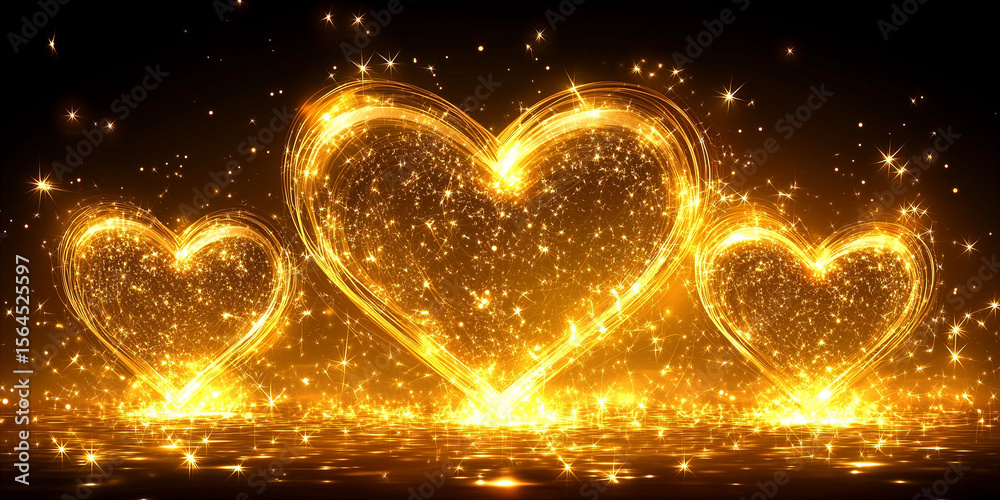 Fototapeta premium Heart illustration for Valentine’s Day and wedding banners