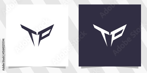 letter tp pt logo design vector