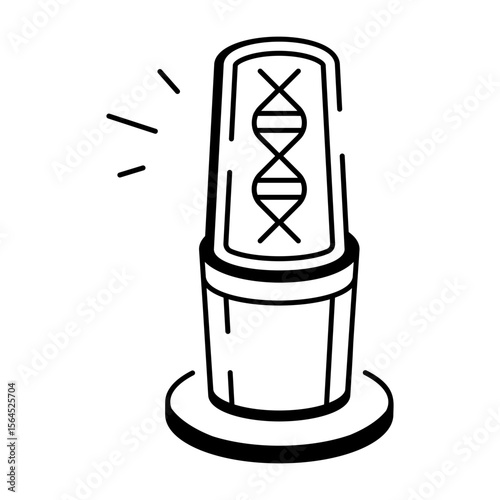 A doodle style icon representing dna scanner
