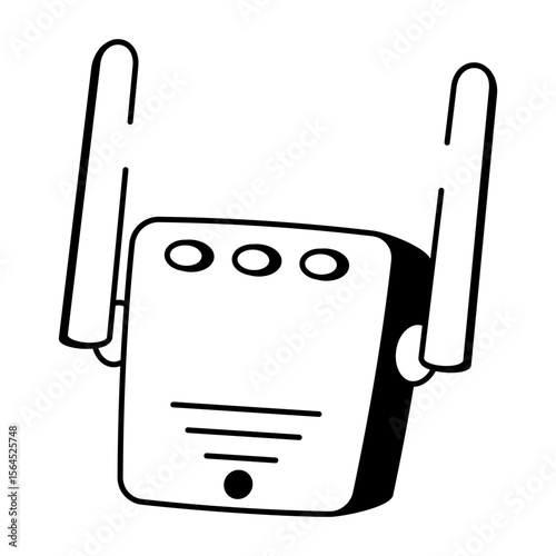 A sketchy style icon showing wifi repeater
