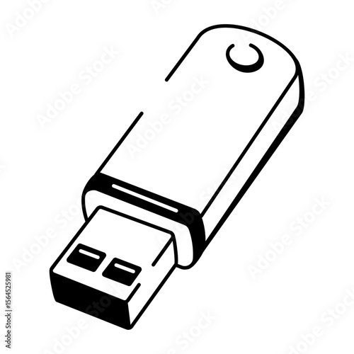 A doodle style icon representing flash drive
