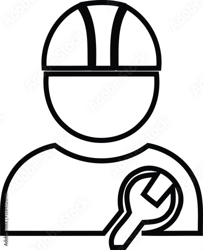  Construction Engineer Helmet Worker Icon