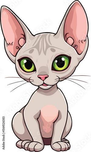 Cute cartoon a illustrator vector Sphynx cat