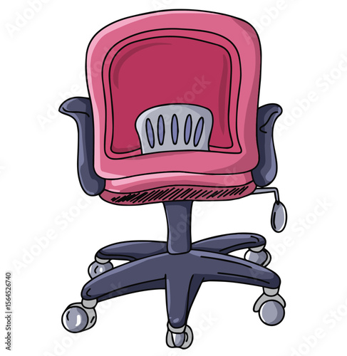 Cute cartoon hand drawn vector office chair clipart.