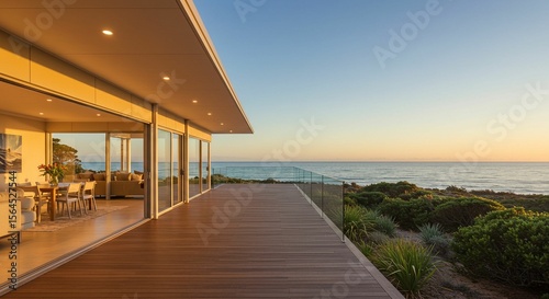 Wallpaper Mural Modern beachfront home exterior view Torontodigital.ca