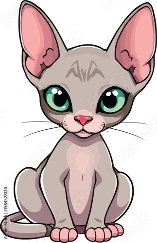 Cute cartoon a illustrator vector Sphynx cat