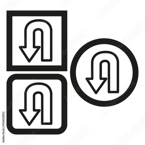 Circular arrow icon. Return symbol Vector. Repeat rotation graphic. Cycle direction sign.