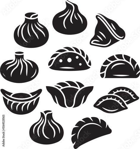 Dumplings (including Chinese, Japanese, and European varieties) silhouette