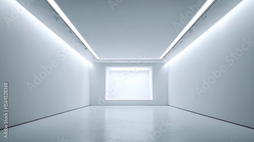 Empty white room studio with spotlights ideal for product display or background image. High quality