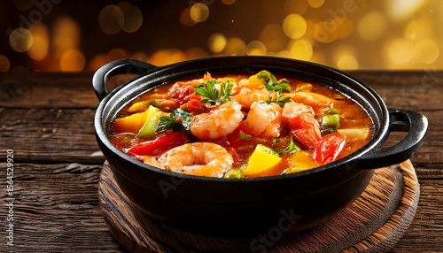 Brazilian seafood soup served sumptuously