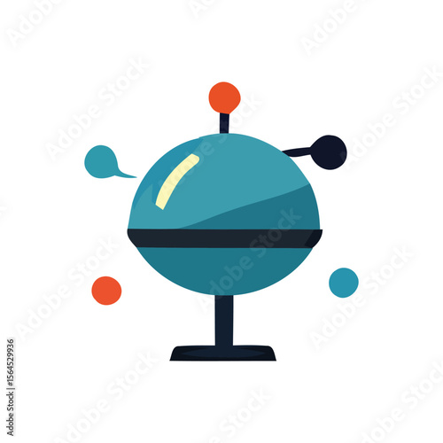 Futuristic Space Icon A Vibrant, Modern Design of a Rotating Sphere with Orbiting Elements, Perfect for Tech, Science, or Gaming Projects