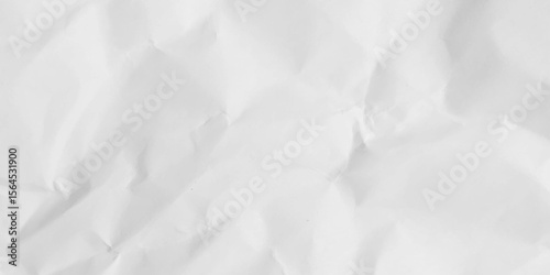 White clean crumpled paper background. Horizontal crumpled empty paper template for posters and banners. Vector illustration