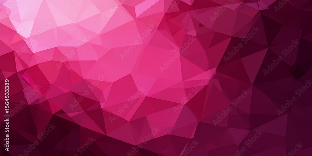Fototapeta premium Abstract geometric pattern with vibrant shades of pink and purple creating a modern polygonal