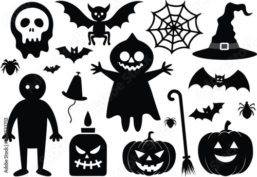 set of halloween elements