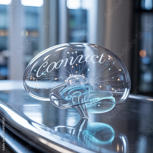 3D AI Brain Model with Glowing Neural Network and Futuristic Digital Circuit Background