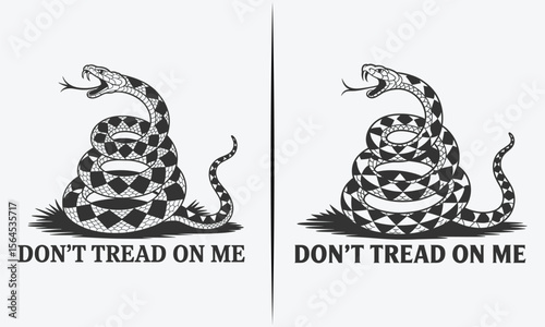 Vintage 'Don't Tread on Me' Rattlesnake Design for Patriotic, Liberty, and Historical Themes