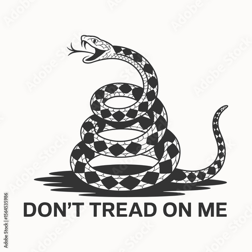 Vintage 'Don't Tread on Me' Rattlesnake Design for Patriotic, Liberty, and Historical Themes
