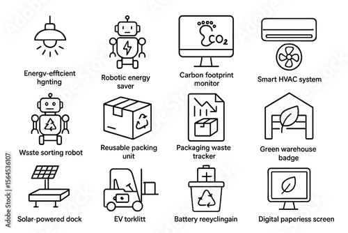 Energy solutions: robots, solar, hvac, carbon, packaging, recycling, warehouse tech