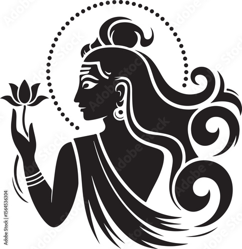 Maa Durga face with crown and third eye (silhouette or line art)

Durga with 10 arms holding weapons

Durga riding lion

Puja thali (worship plate)

Trishul (trident) with OM symbol