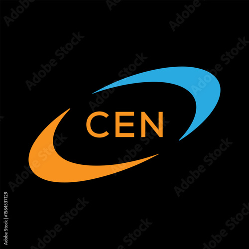 Dynamic Tech Logo Design with CEN Letters and Abstract Motion Elements – Modern Business Identity .CEN Letter Logo.
