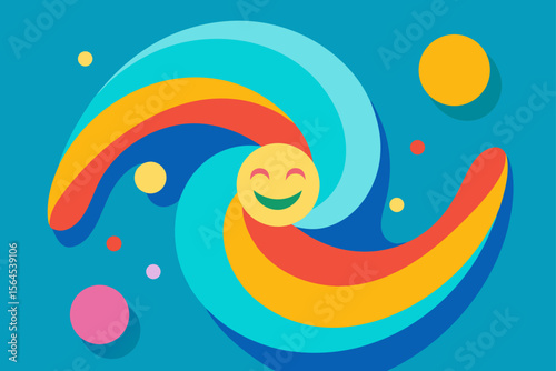 Abstract Representation of Happiness Swirling Colors