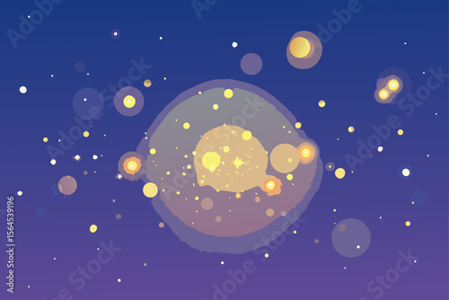 Bokeh Light Particles Dreamy Blur Festive Atmosphere