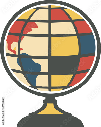 full-shot of a Global icon The background color s