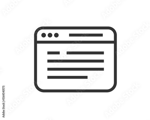 Website or web site page icon line stroke simple vector graphic, webpage browser window outline thin linear pictogram sign symbol image clip art
