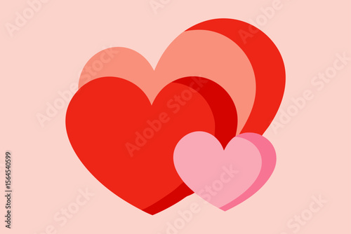 Valentines Day Hearts Soft Pink and Red Abstract