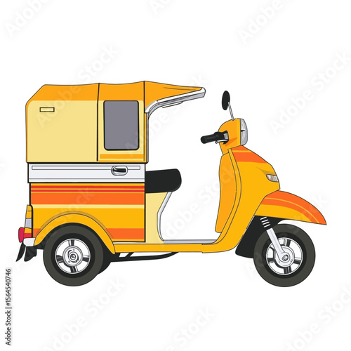 Tok tok transport on white 