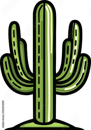 full-shot of a Saguaro icon The background color