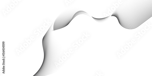 Abstract wavy lines on transparent background, Digital frequency track equalizer. Vector in the concept of technology, science, music, Wave with lines created using blend tool.