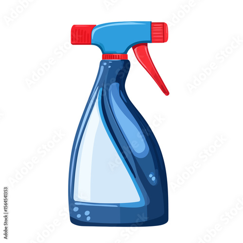 blue spray bottle on white 