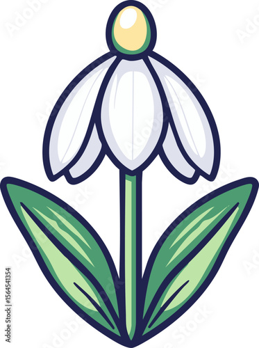 full-shot of a Snowdrop icon The background color