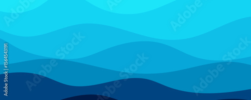 Sea waves layered vector background illustration and sea beach vector illustration.	