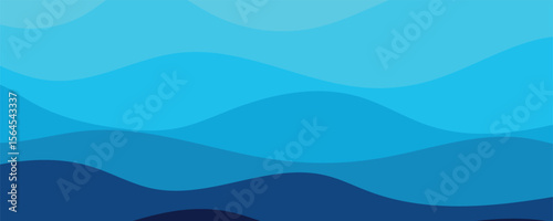 Sea waves layered vector background illustration and sea beach vector illustration.	