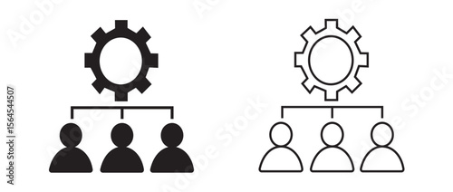 Management Hierarchy & Team Structure Icons - Organizational Process