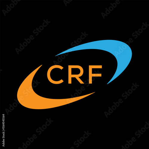 Dynamic Tech Logo Design with CRF Letters and Abstract Motion Elements – Modern Business Identity .CRF Letter Logo.
