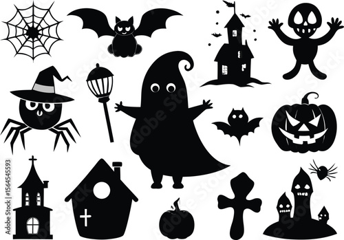 A collection of black and white images including a pumpkin a