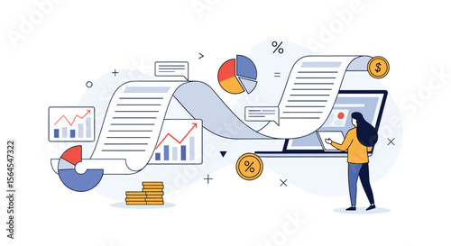 Financial data analysis and reporting visual presentation for business growth