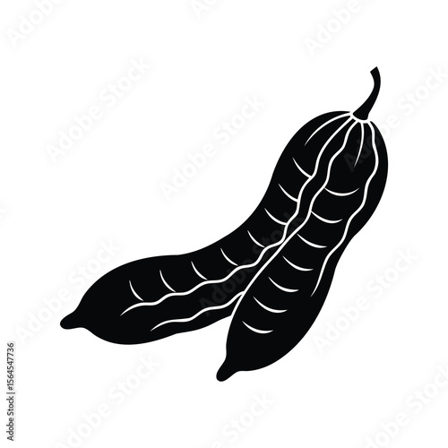 Illustration of ridge gourds in black and white offering simplicity and elegance