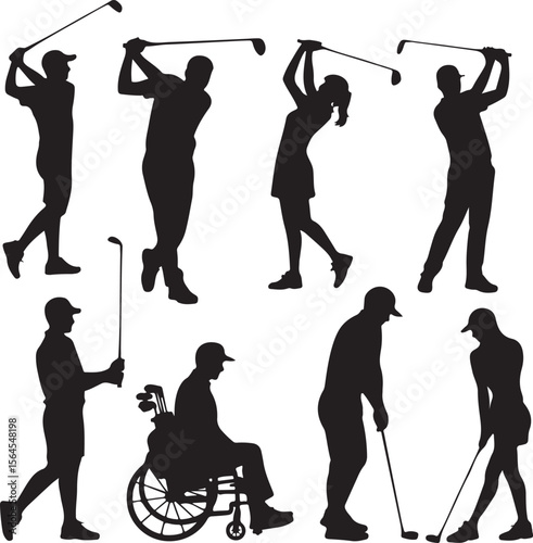 Golfer Swinging Club Silhouette Design

Perfect Golf Shot Vector Illustration

Golfer on Fairway Silhouette Scene

Golf Swing in Motion Silhouette Art

Professional Golfer Pose Vector