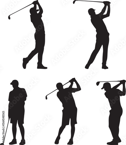 Golfer Swinging Club Silhouette Design

Perfect Golf Shot Vector Illustration

Golfer on Fairway Silhouette Scene

Golf Swing in Motion Silhouette Art

Professional Golfer Pose Vector