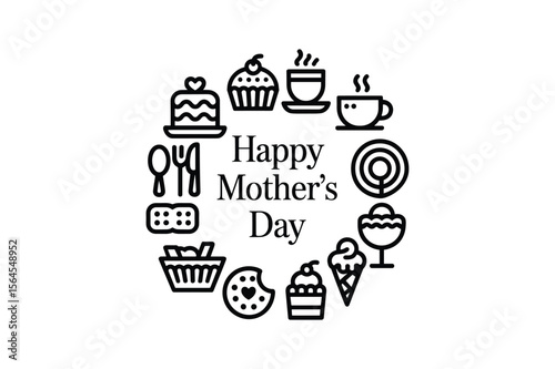 Celebration treats and drinks for mothers day cake