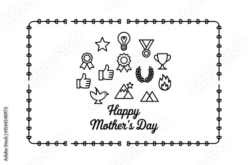 Celebratory Icons And Happy Mothers Day Message award trophy