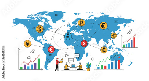 Global financial markets connecting businesses and economies worldwide