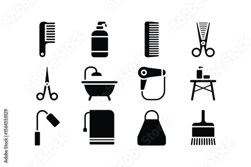 Hairdressing and Bathing Tools Collection comb shampoo bottle